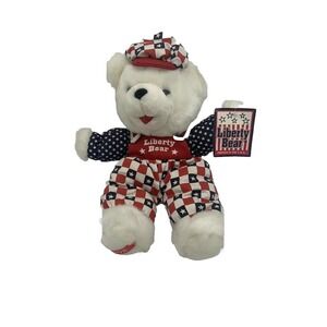 Dan Dee Liberty Bear Plush 1998 15" Patriotic USA Stuffed Animal Stars